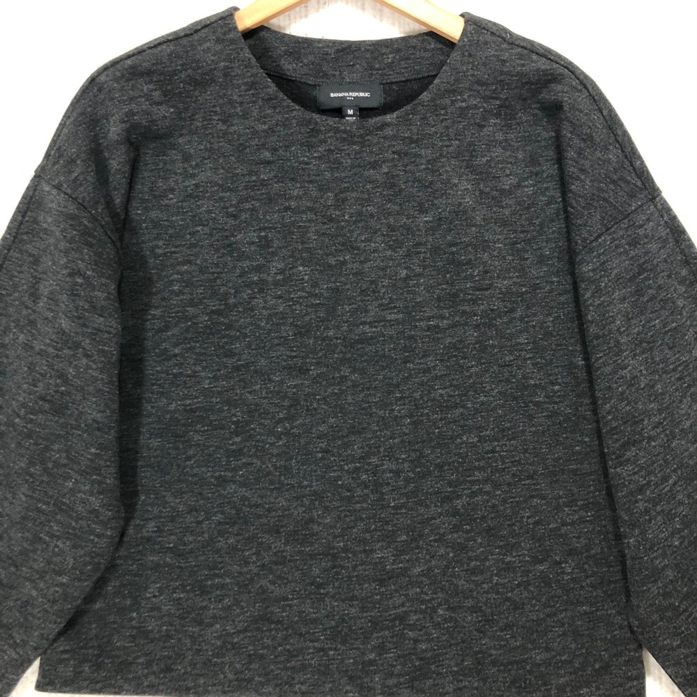 Banana‎ Republic Crew Neck Long Sleeve Pullover Top Charcoal Grey Size M